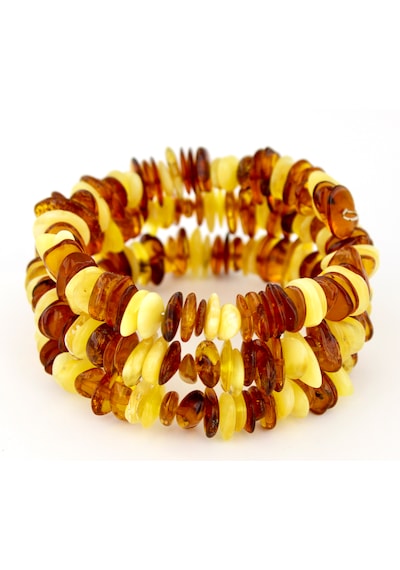 Kehribar Bileklik Amorf Tasarım Ambergold Blk23-126 Çok Renkli