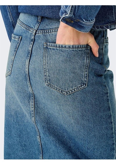Only Onlenya Front Slıt Mıd Skırt Mb Dnm Kadın Medium Blue Denim Etek - 15326839