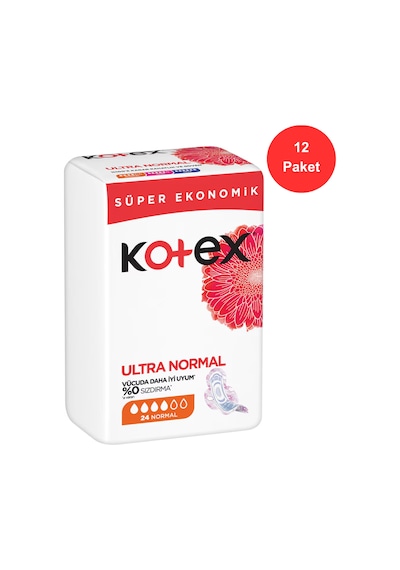 Kotex Ultra Normal Hijyenik Ped 24'lü X 12 Paket Toplam 288 Ped Süper Ekonomik Avantaj Paketi