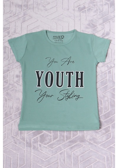 Hçm Kız Çocuk Tshirt Youth Baskılı Bisiklet Yaka C39 Pembe