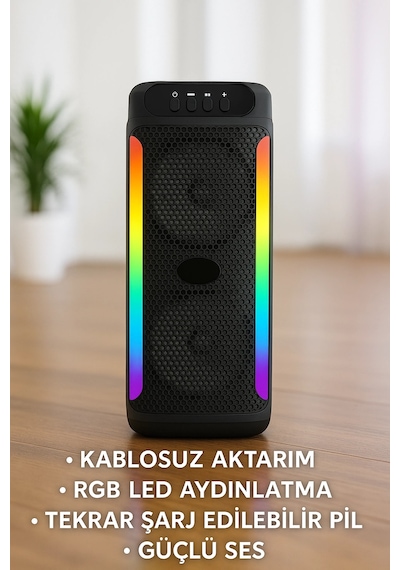 Mey İthalat Ev Ve Dış Mekan Kullanımına Uygun Rgb Işıklı Hoparlör