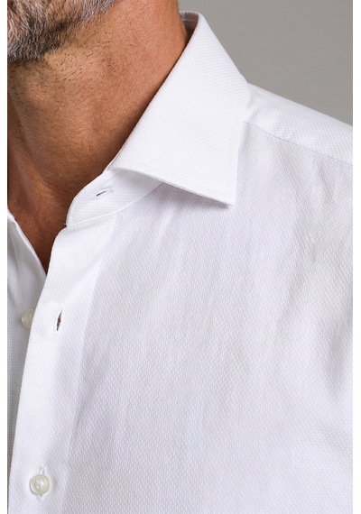 Bisse Beyaz Regular Fit Pamuk Cepsiz Uzun İtalyan Yaka Gömlek Gmkls252189 D01