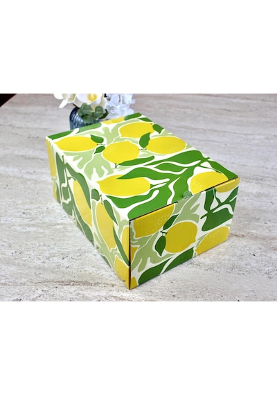 Organizer Ahşap Sandık Kutu 7" 7 İnç Plak İçin Uygun Boyut Ceviz Çok Renkli