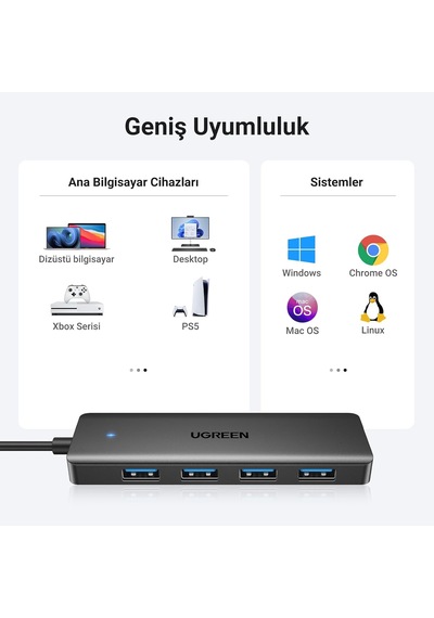 Usb Hub 3.0 Usb Ayırıcı Macbook, Mac Mini, İmac, Surface Pro, Xps, Thinkpad, Usb Flash Sürücüler, Mobil Hdd, Masaüstü Bilgisayar Ve Daha Fazlası İçin 5 Gbps Usb Dağıtıcısı 15 Cm