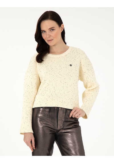 Pierre Cardin Kadın Ekru Kazak /triko 50290560-vr019 Ekru