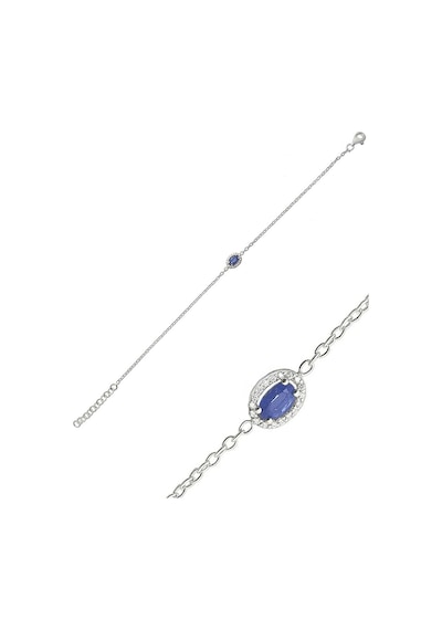 18 Ayar Altın 0.36 Karat Safir 0.05 Karat Pırlanta Bileklik Beyaz