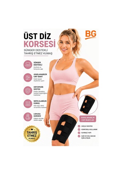Ayarlanabilir Üst Bacak Korsesi Sporcu Üst Diz Bandajı Uyluk Bacak Tamamlayıcı Korse Üst Baldırlık Genel