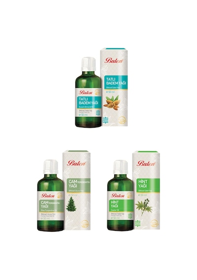 Balen Tatlı Badem Yağı + Çam Terebentin Yağı + Hint Yağı 3 x 50 ML
