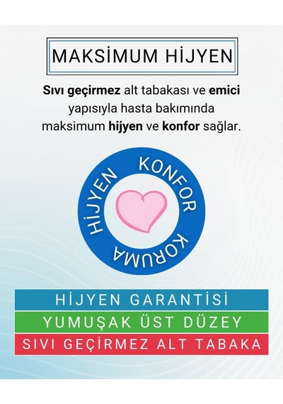 Hasta Bakım Yatak Koruyucu Örtü 60x90 Cm 120 Adet Emici, Sıvı Geçirmez