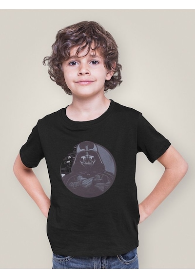 Sevbano Star Wars Darth Vader Baskılı Unisex Çizgi Film Çocuk Tişört 1-1 SIYAH