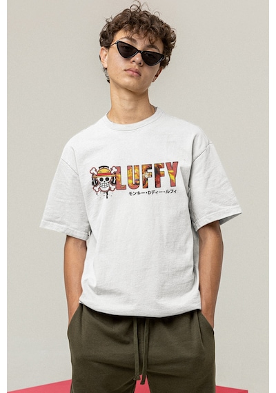 One Piece Luffy Logo Beyaz Tişört