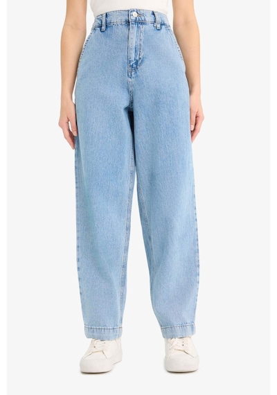 DeFacto Carrot Fit Beli Lastikli Bilek Boy Jean Yıkamalı Pantolon E1686AX25SMNM85