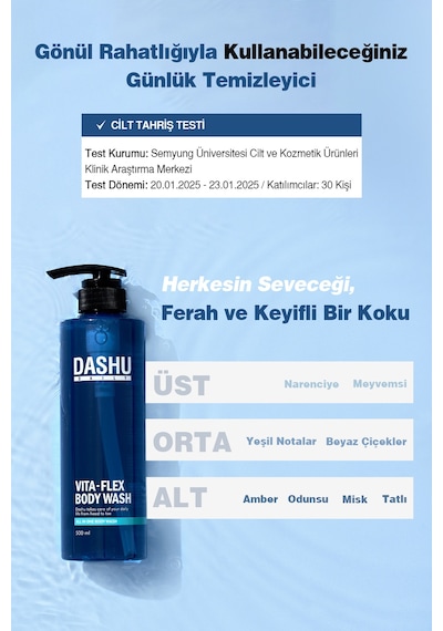 Saç Yüz Vücut İçin Hepsi Bir Arada Nemlendirici Duş Jeli Dashu Daily Vita-flex All In One Body Wash Narenciye