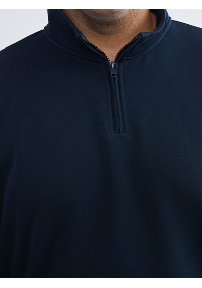Lcwaıkıkı Classic Lacivert Büyük Beden Dik Yaka Erkek Sweatshirt
