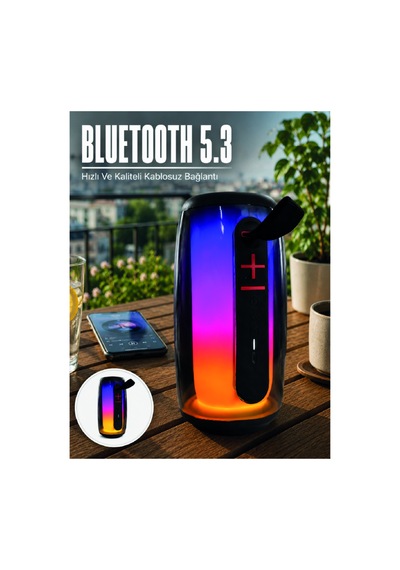 Kablosuz Bluetooth Hoparlör Rgb Ambiyans Işıklı Usb Ve Tf Kart Destekli Renk