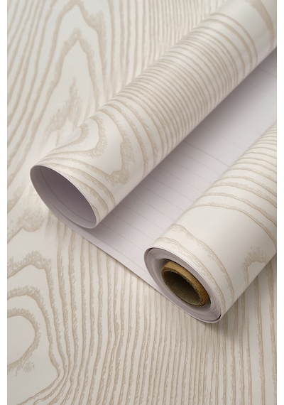Deconitte Premium Beyaz Ahşap Desenli Kendinden Yapışkanlı Pvc Mobilya Dolap Tezgah Kaplama Folyosu 60x100 Cm
