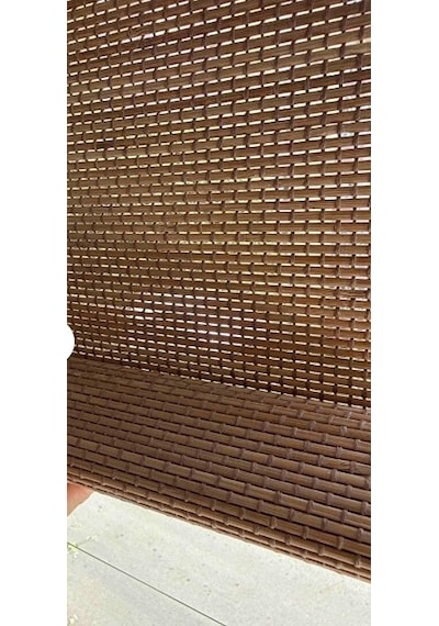 Ahşap Bambu Stor Perde Koyu Kahve