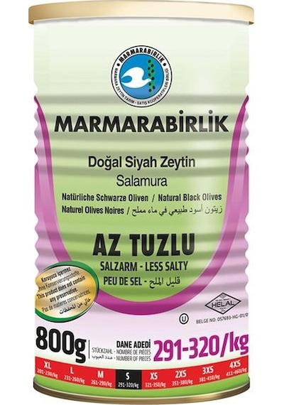 Marmarabirlik Az Tuzlu Siyah Zeytin 6 x 800 G