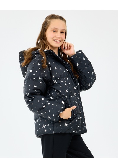 Skechers G Puffer Jacket Büyük Kız Çocuk Siyah Mont Sk2520052-1602 Siyah