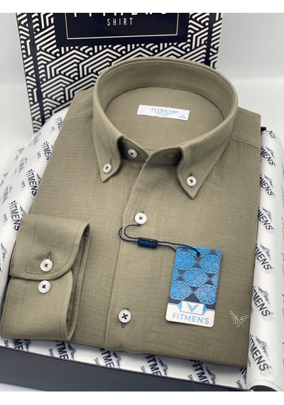 Slim Fit Uzun Kol Müslin Pamuk Rahat Nefes Alabilen Kumaştan Yaka Düğmeli Hediye Kutulu Erkek Gömlek Fs-004202 - Haki-2867 Slim Fit Uzun Kol Müslin Pamuk Rahat Nefes Alabilen Kumaştan Yaka Düğmeli Hediye Kutulu Erkek Gömlek Fs-004202 - Haki-2867