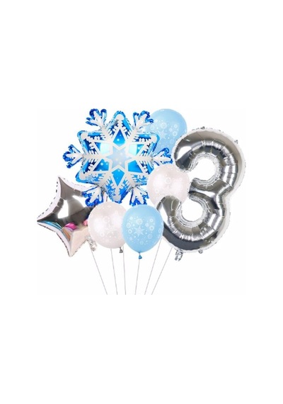 Frozen Elsa Kar Tanesi Snowflake Temalı 3 Yaş Balon Seti Doğum Günü Dekorasyonu Sku: Zeusb0f3x6m2mc .
