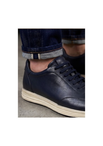 Crc Ayakkabı Modern Klasik Lacivert Erkek Deri Sneaker Günlük Ayakkabı Ortopedik Taban