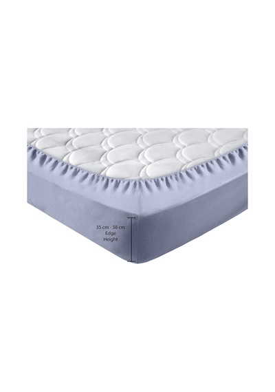 Örme Penye Lastikli Çarşaf, Battal Çift Kişilik, Açık Gri, Pamuk-elastan 230g/m2 Çok Renkli