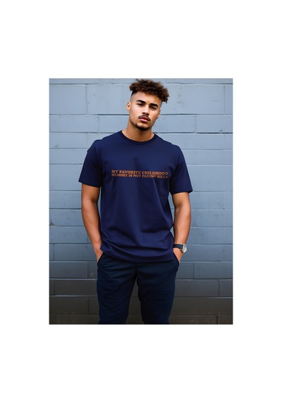 North Whiskers My Favorite Childhood Memory Is Not Paying Bills Yazılı Baskılı Lacivert Unisex %100 Pamuk T-shirt Lacivert - 875721851 Lacivert - 875721851 Lacivert