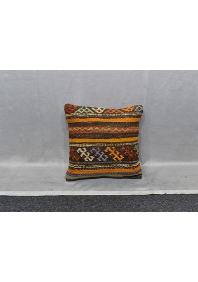 Zehra Abla Halı Yeni El Dokuma Dekoratif Kilim Kırlent Yastık Kılıfı 6797 Çok Renkli