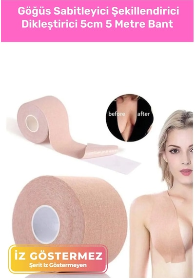 Premium Suya Terlemeye Dayanıklı Göğüs Sabitleyici Şekillendirici Dikleştirici 5cm 5 Metre Bant Çok Renkli
