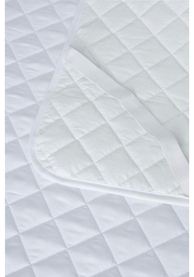 Bebesi Kapitoneli Sıvı Geçirmez Alez 150x200 Cm Tek Kişilik Köşe Lastikli Beyaz
