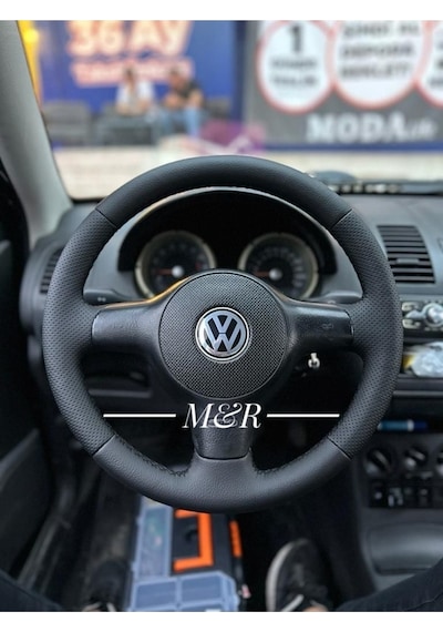Volkswagen Bora  Kaplama Deri Direksiyon Kılıfı Siyah