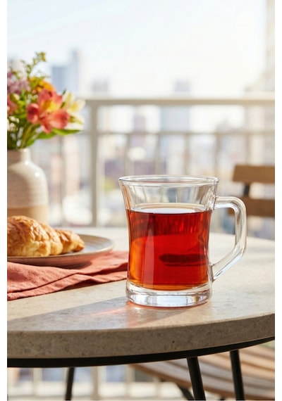 Lav Zen PlusCam Kupa 6 Kişilik 225 ml Kulplu (Kahve/Çay Bardağı)