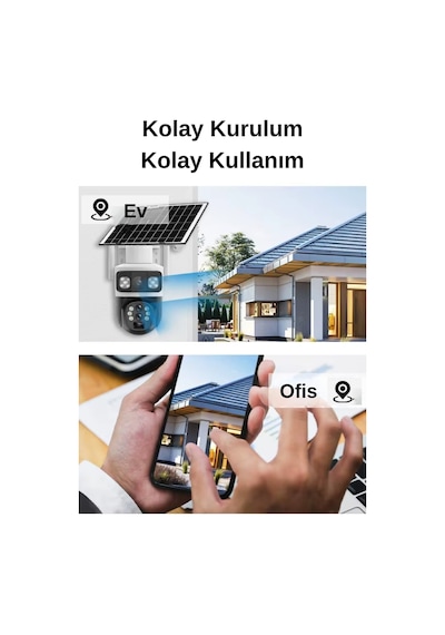 Wearfitpro Sim Kart Güneş Enerjili Kolay Kurulum Çift Lens 6mp Kamera Iç Dış Mekan Ip Camera Güvenlik Kamerası
