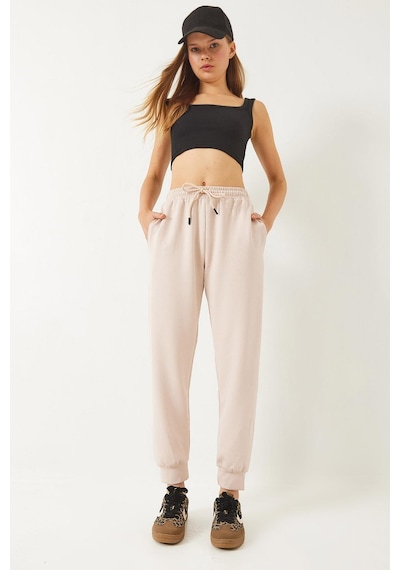 Shade Kadın Beli Lastikli Bağlamalı Cepli Basic Pantolon 60261550 - Bej