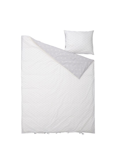 Ikea Nattslanda Tek Kişilik Nevresim Takımı 150 X 200 Cm Beyaz - Gri - Sarı Çok Renkli