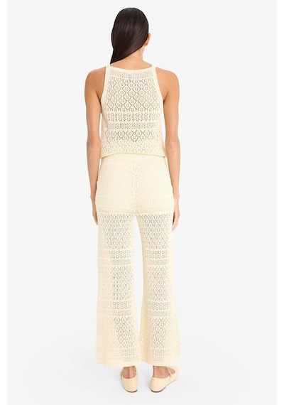 DeFacto Wide Leg Geniş Paça Ajur Triko Pantolon F3777AX25SMER105