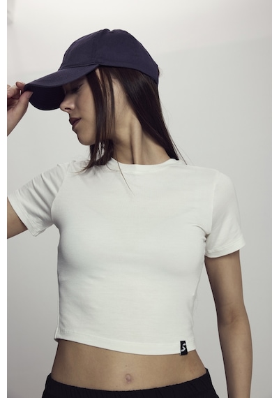 Scorp Lyra Kadın Crop Bambu Tişört Beyaz Standart