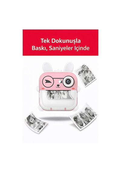 Q5p Çocuk Kamerası Sevimli Tasarım Hd Fotoğraf & Video Eğitici Oyuncak Kamera Çocuklar İçin Fotoğraf Makinesi Pembe