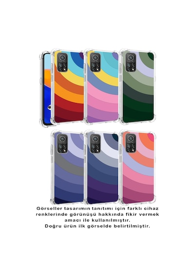 Xiaomi Redmi Note 8 Köşe Korumalı Antişok Kapak Renk Cümbüşü Tasarımlı Şeffaf Silikon Kılıf