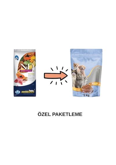 N&d Tropical Selection Kuzu Etli Ve Tropikal Meyveli Kısırlaştırılmış Kedi Maması Paketten Bölme Doypack 1 Kg
