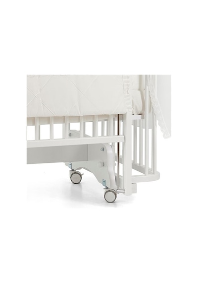 Meltem Kids Bambino Sallanır Ahşap Anne Yanı Beşik 70x110 cm (beyaz-ekru) Ekru
