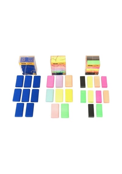 Silka 3 Lü Silgi Seti(8 Li Curved Sınav+ 8 Li Curved Rainbow+ 10 Lu Neon Silgi)