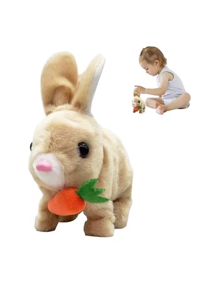 Pilli Sesli Zıplayan Hareketli Peluş Tavşan