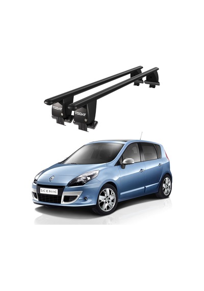 Royal Renault Scenic 2013-2016 Uyumlu Siyah Kilitli Ara Atkı Port Bagaj Tavan Barı