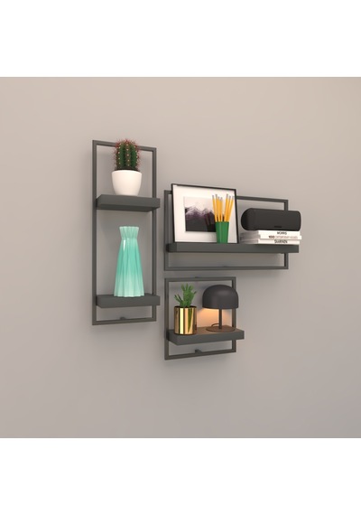 Rafkestir Milano Raf Set Antrasit ( Mat )