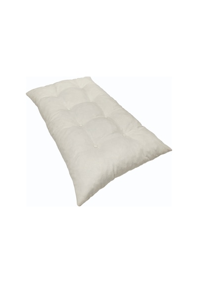 Kalorifer Önü Yer Minderi Düğme Kırpıntı Sünger Dolgulu 100 Cm X 60 Cm Krem Krem