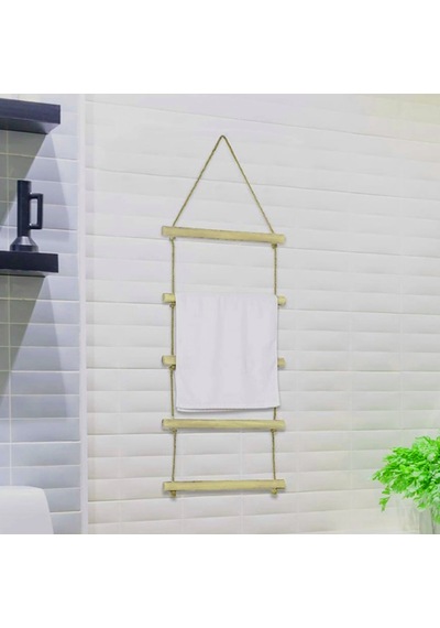 Bundera Towel Jüt Merdiven Ahşap Banyo Havlu Askısı Askılık Askı Çok Renkli