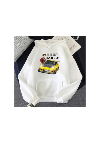 Tarzsokak Beyaz Unisex Fujiwara Tofu Dükkanı Ae86 Manga Hoodie Lar Kewomen Ke Takahashi Fd Rx7 Kapüşon
