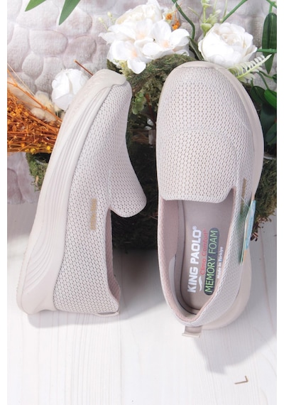 Fort King Karen Rahat Hafif Memory Foam Taban Sneaker Kadın Ayakkabı Bej